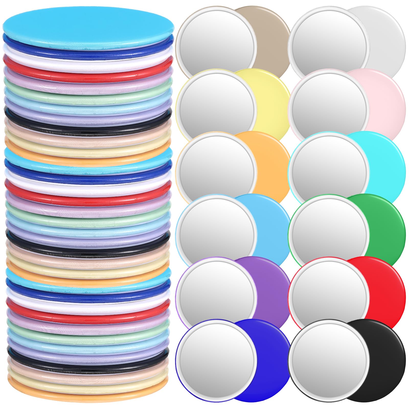 Blulu 36 Pieces Compact Mirror Bulk Mini Portable Round Small Makeup Pocket Mirror for Gifts Purse Women Travel Daily Use Christmas Thanksgiving 2.76