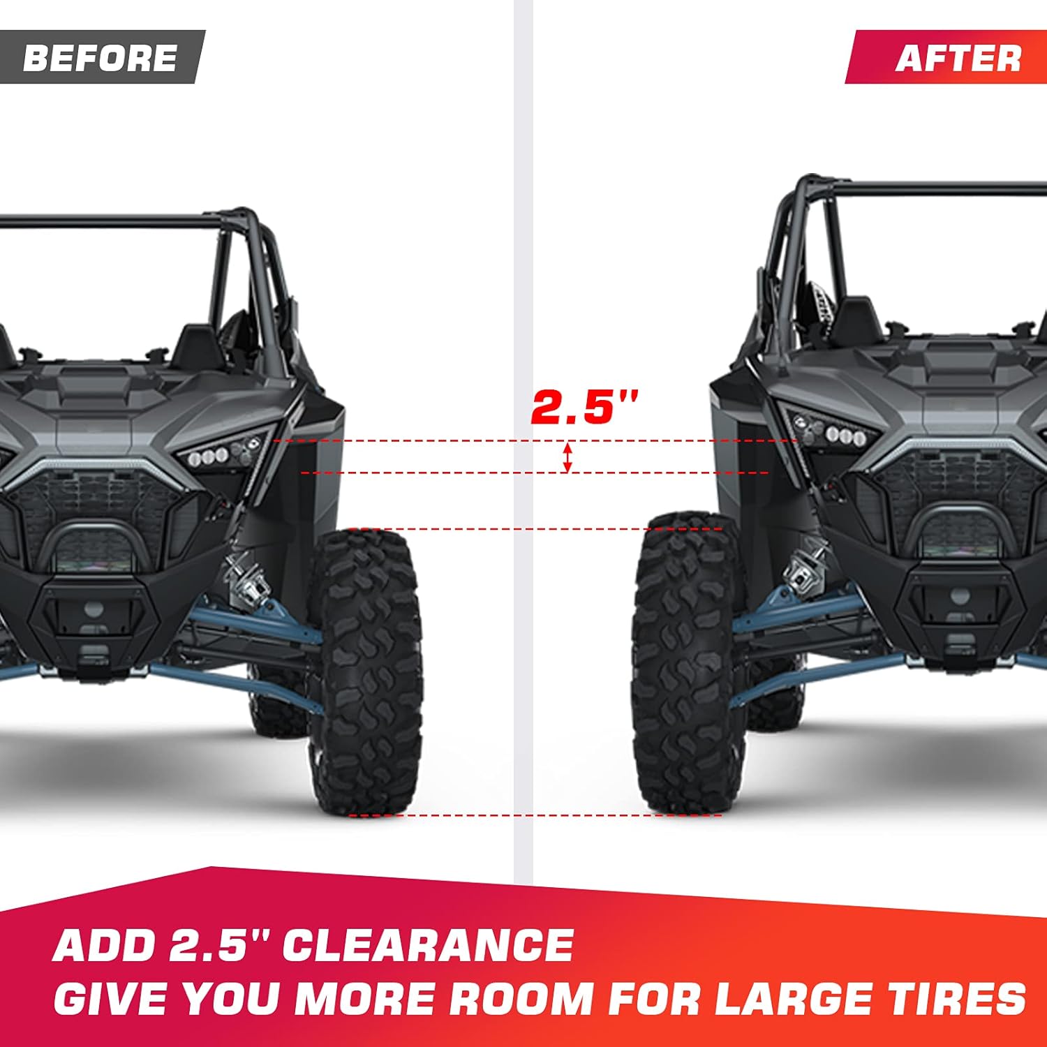 WSays 2.5 Inch Rise Front and Rear Full Lift Kit Compatible with Can-Am Commander 800/1000 Max 2011-2020 Fits X Model with Fox shocks