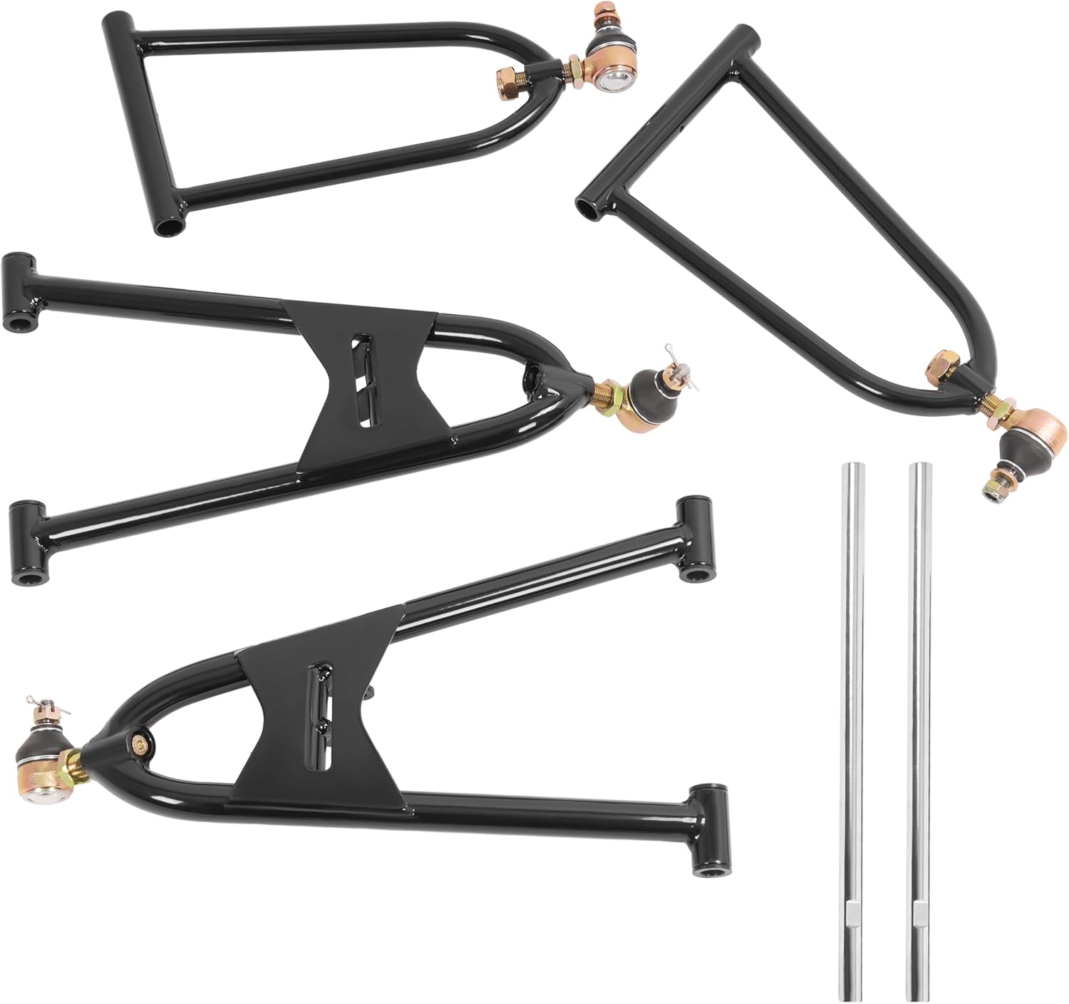 ALMULOO +2 +1 Front Extended A Arm Compatible with 2004-2005 Yamaha YFZ450 / YFZ450LE / YFZ450SE Upper & Lower Control Arms Steel Powder Coated Black