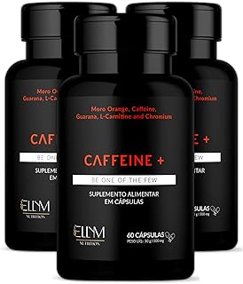 Super Kit 3 Potes Caffeine+ Termogenico 180 Capsulas Natural Cafeina Guarana Original ELLYM NUTRITION