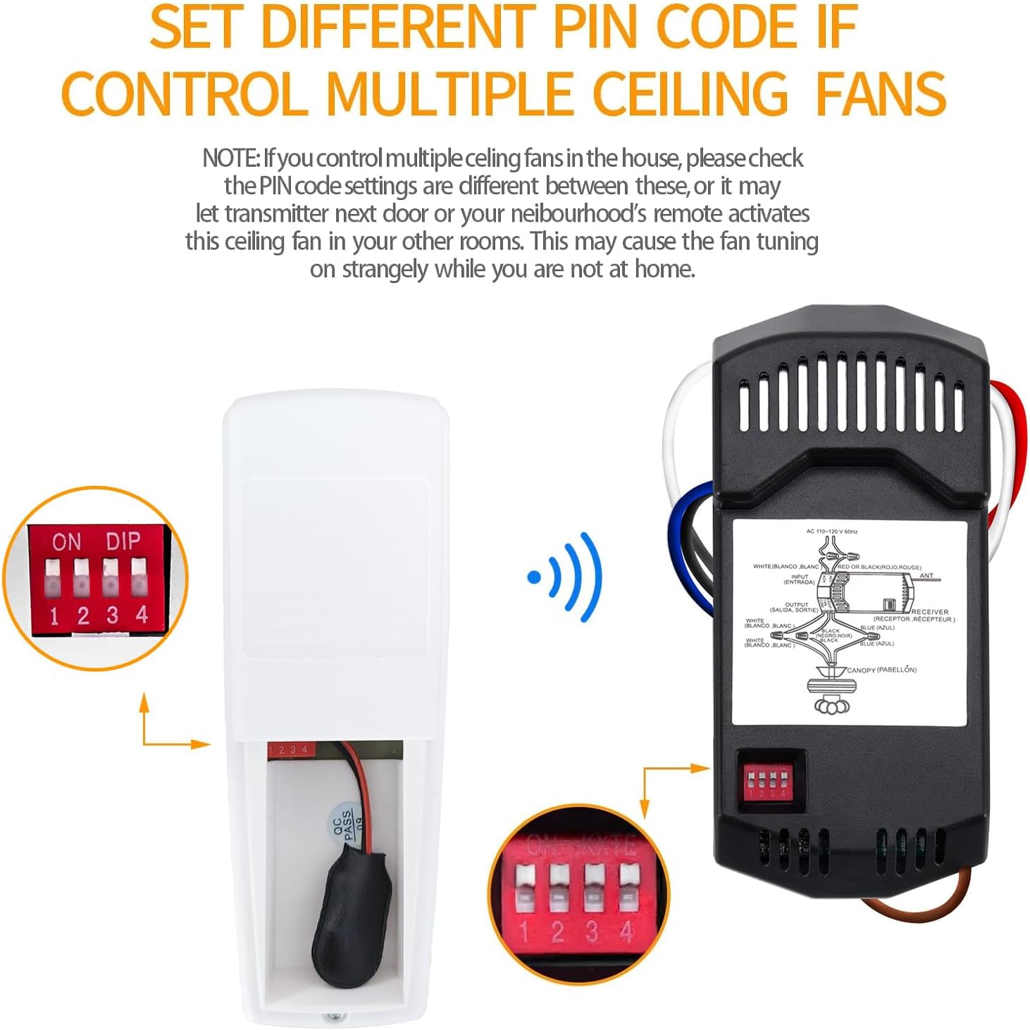 CEILING FAN REMOTE HD5+R28-2PACK