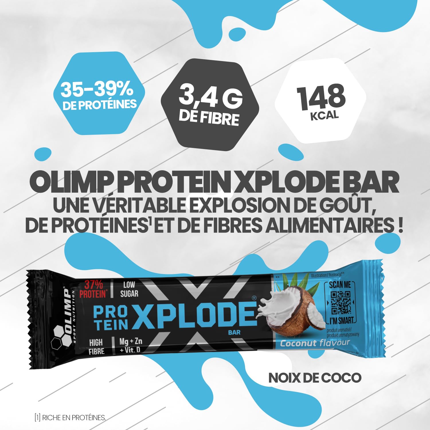 Olimp Protein Xplode Bar 25x40g Noix de Coco