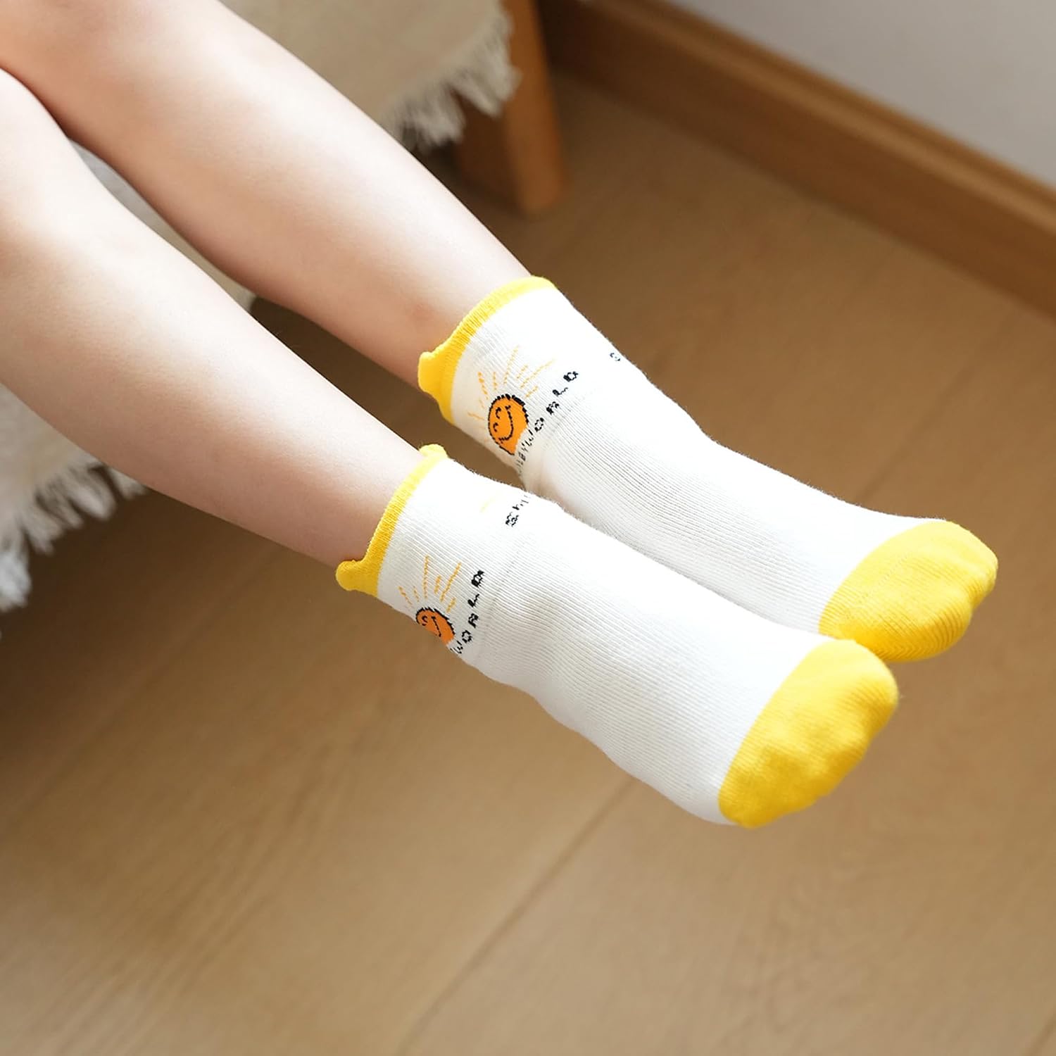 SMILEYWORLD Kids Crew Socks for Toddler Boys & Girls 1-5 Years, Soft Cotton Fun Comfy Socks for Everyday Wear 6 Pack