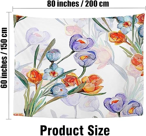 Miniatura 2 de Ayoirisin Wall Tapestry Seamless Floral Pattern Spring Flowers Primrose Abstract Silk Artwork Wrapping Textures Textile Tapestry Wall Hanging Home