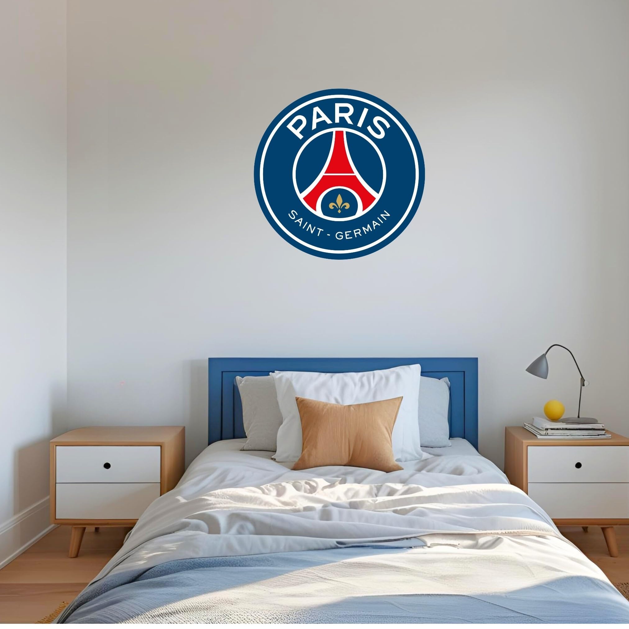 Beautiful Game Sticker Mural Officiel Blason PSG Paris Saint-Germain Décoration Murale Football 90 x 90 cm
