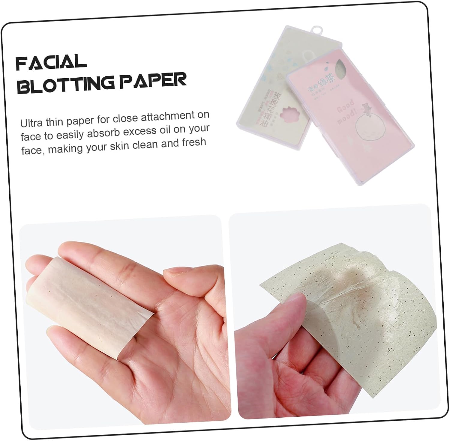2pcs Oil Control Facial Tissues for Oily Skin Green Tea Infused Absorbing Portable Blotting Paper for Makeup Unisex Design
