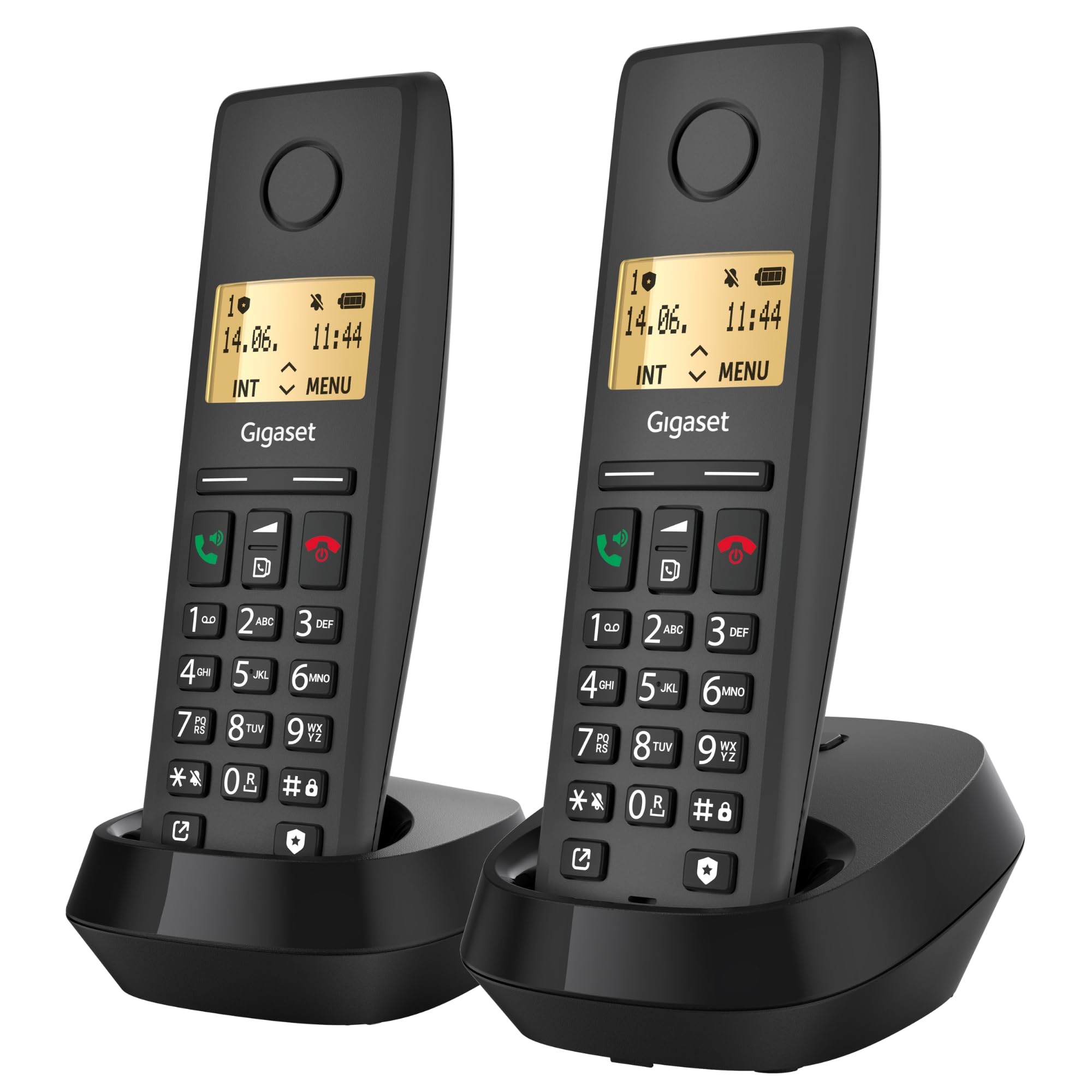 Gigaset Pure 220 Duo - 2 Schnurlose DECT-Telefone - mit Call-Block-Taste und Freisprechfunktion - Hörgerätekompatibel - Adressbuch