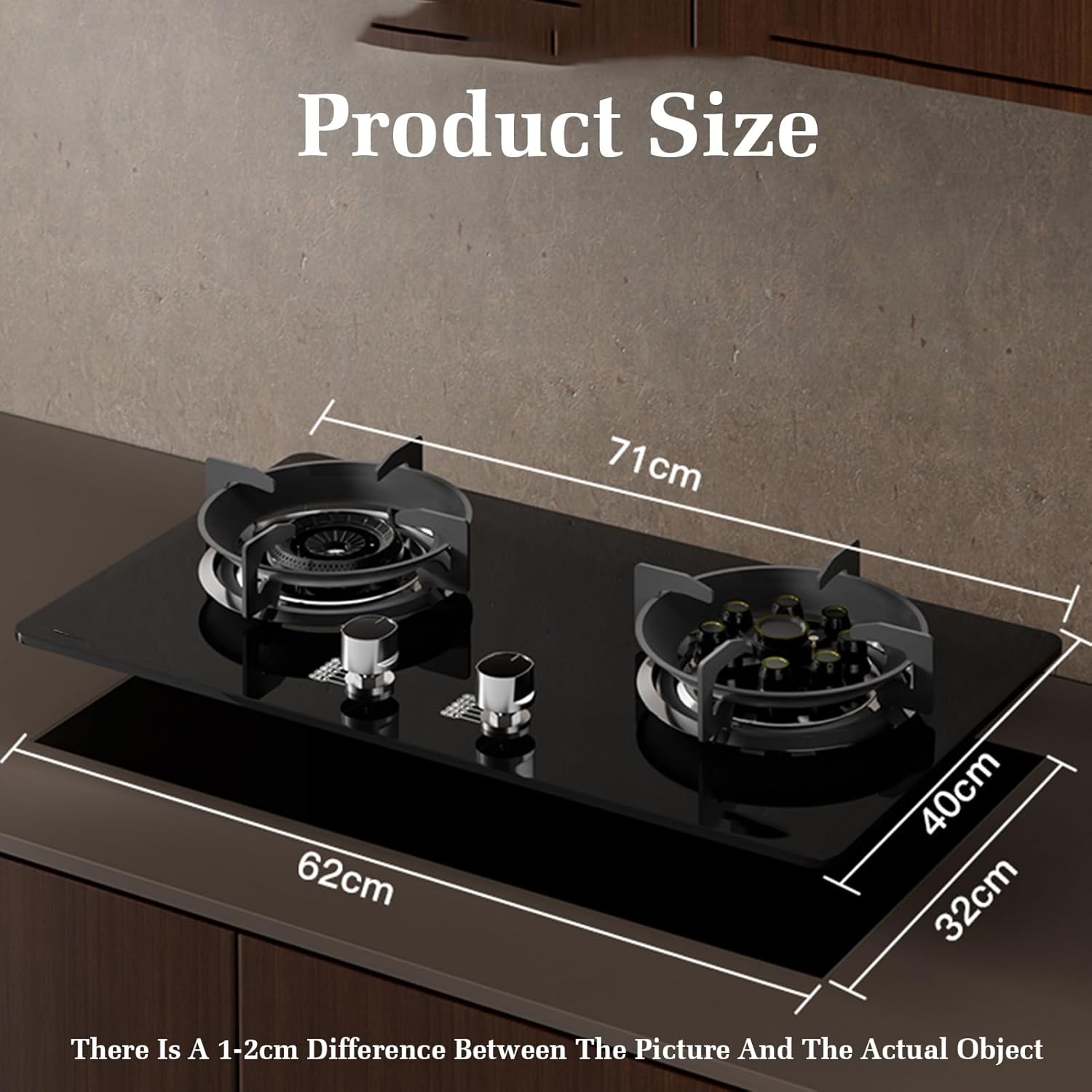 Gas Cooker 2 Burner,Camping,5.0KW Kitchen Counter Top Stove,with Flameout Protection,for Natural Gas/liquefied Petroleum(LPG)