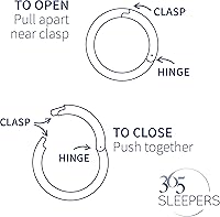 Vista 3 de 365 Sleepers - Piercing para el cuerpo de acero quirúrgico 316L, 20G, 18G, 16G, 14G, 12G, 10G, 8G, 6G, con sección abisagrado, se vende por unidad