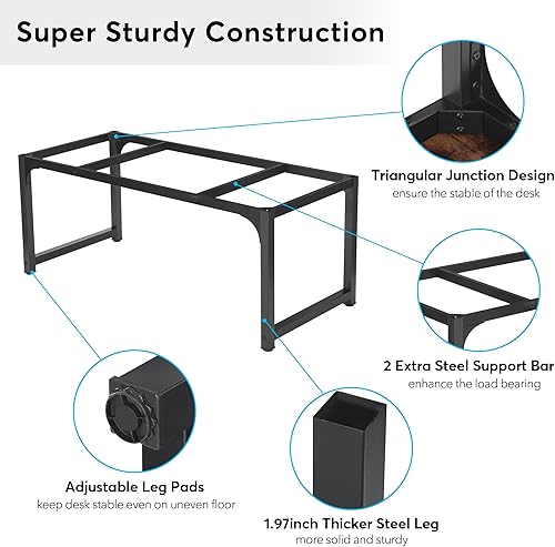 Miniatura 121 de Tribesigns - Escritorio para computadora, escritorio de oficina grande de 63 pulgadas, mesa de estudio, estación de trabajo para oficina en casa,