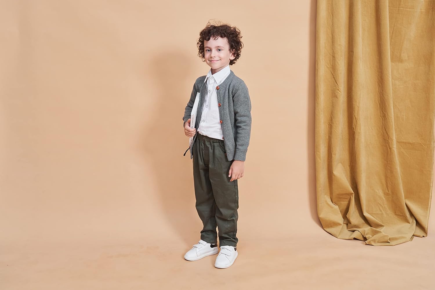Toddler Knit Cardigan Sweaters Baby Boys Girls 100% Cotton Solid Color Basic Sweater 18M-6T