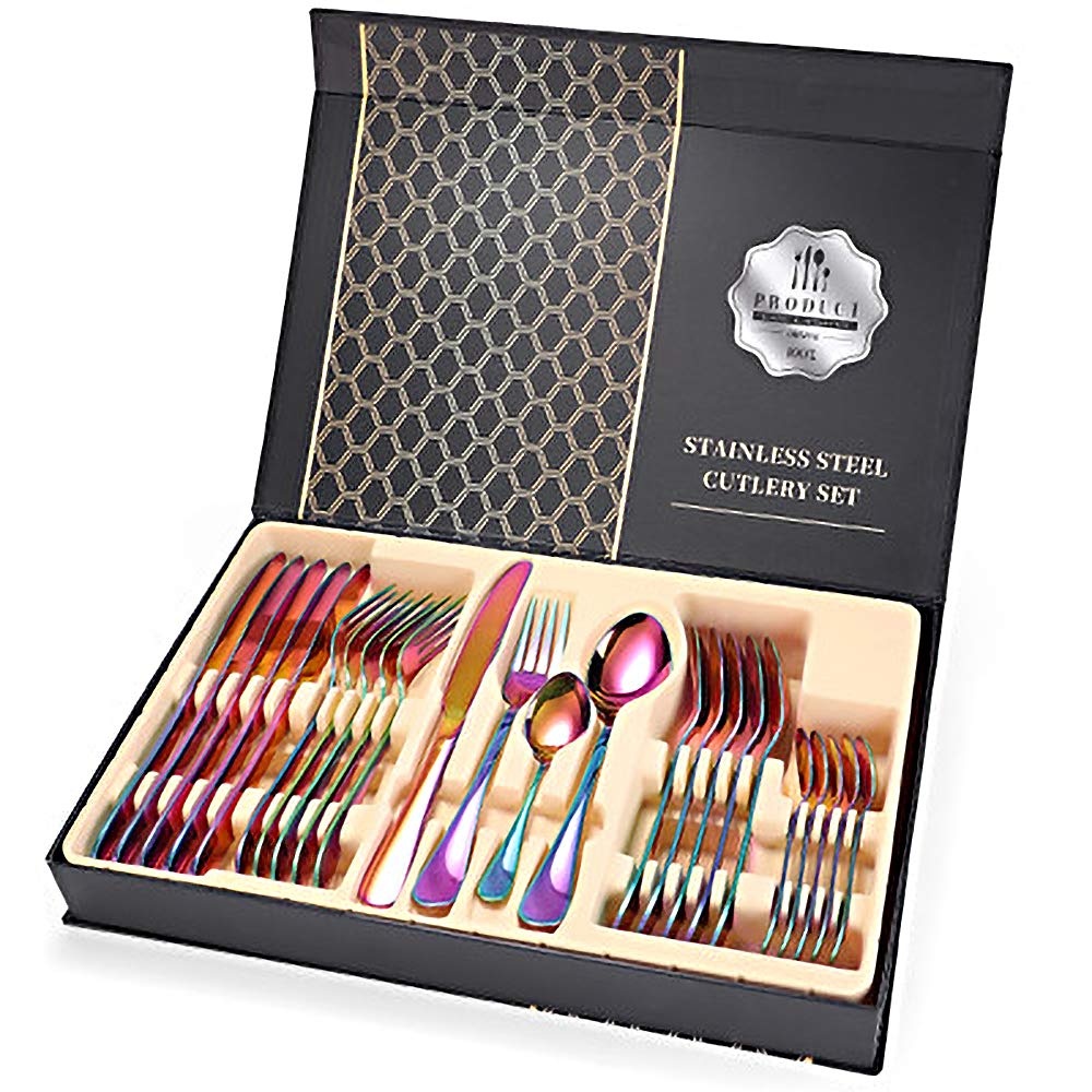 Ménagère 24 pièces Symphony en acier inoxydable avec couteaux fourchettes cuillères