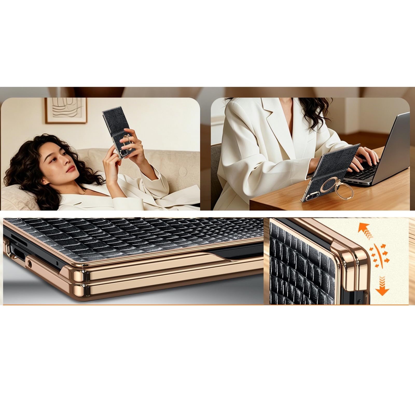 Custodia Per Samsung Galaxy Z Fold 8, Pelle Vera Case Resistente