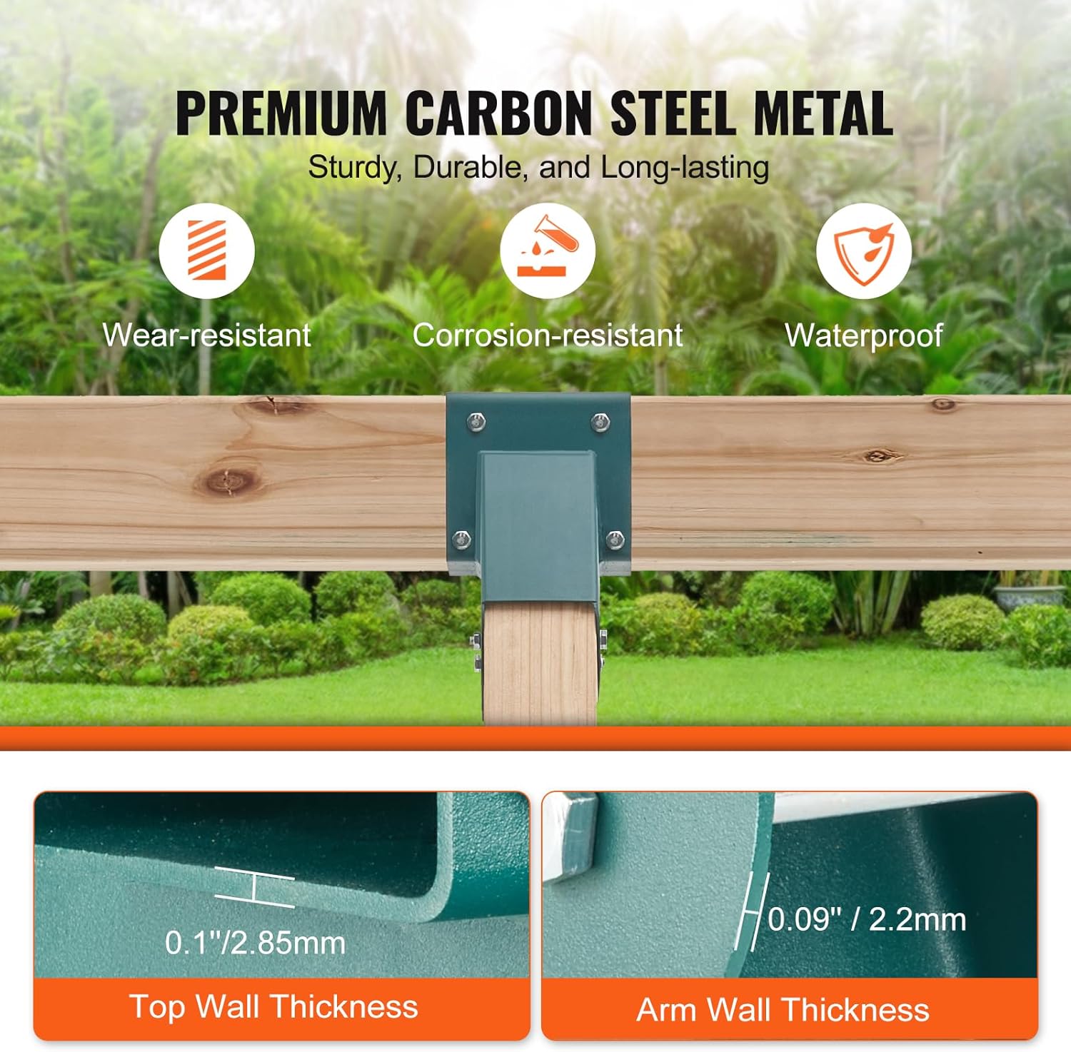 VEVOR A-Frame Middle Swing Set Brackets, Heavy Duty Carbon Steel Swing Set Hardware with Mounting Hardware, DIY Swing Set Bracket Swing Set Kit for 4x4 Legs & 4x6 Beam, Green - Image 3