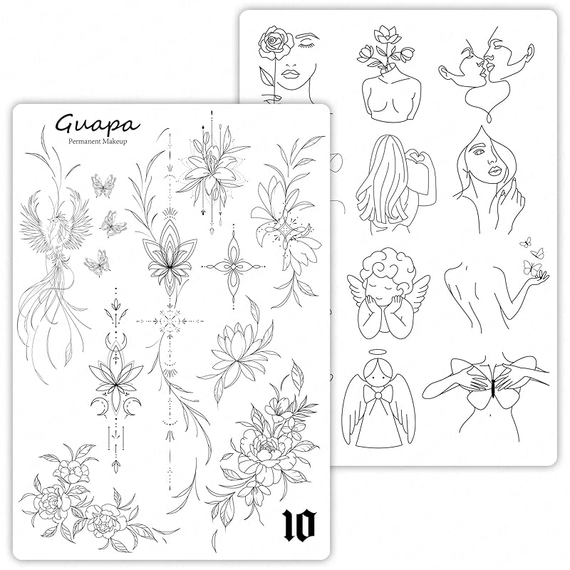Guapa Pele de Silicone para Prática de Tatuagem com Estampa de Mãe e Bebê, Pacote com 2