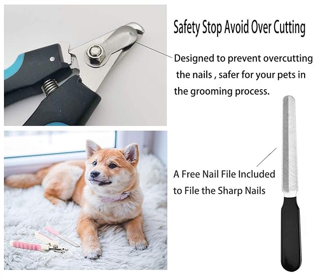 Foto 5 de 7 de Cortauñas Profesional Perro/Gatos con Protector de Seguridad para Evitar el Corte Excesivo y Lima de Uñas…