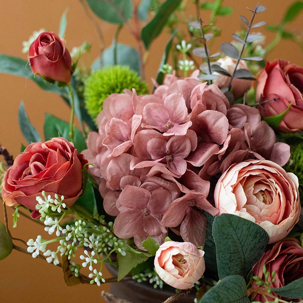 Bouquet di Rose Artificiali in Seta, Fiori Finti per Decorazioni Nuziali, Decorazioni romantiche per la casa, Tavolo, Ufficio e scrivania.