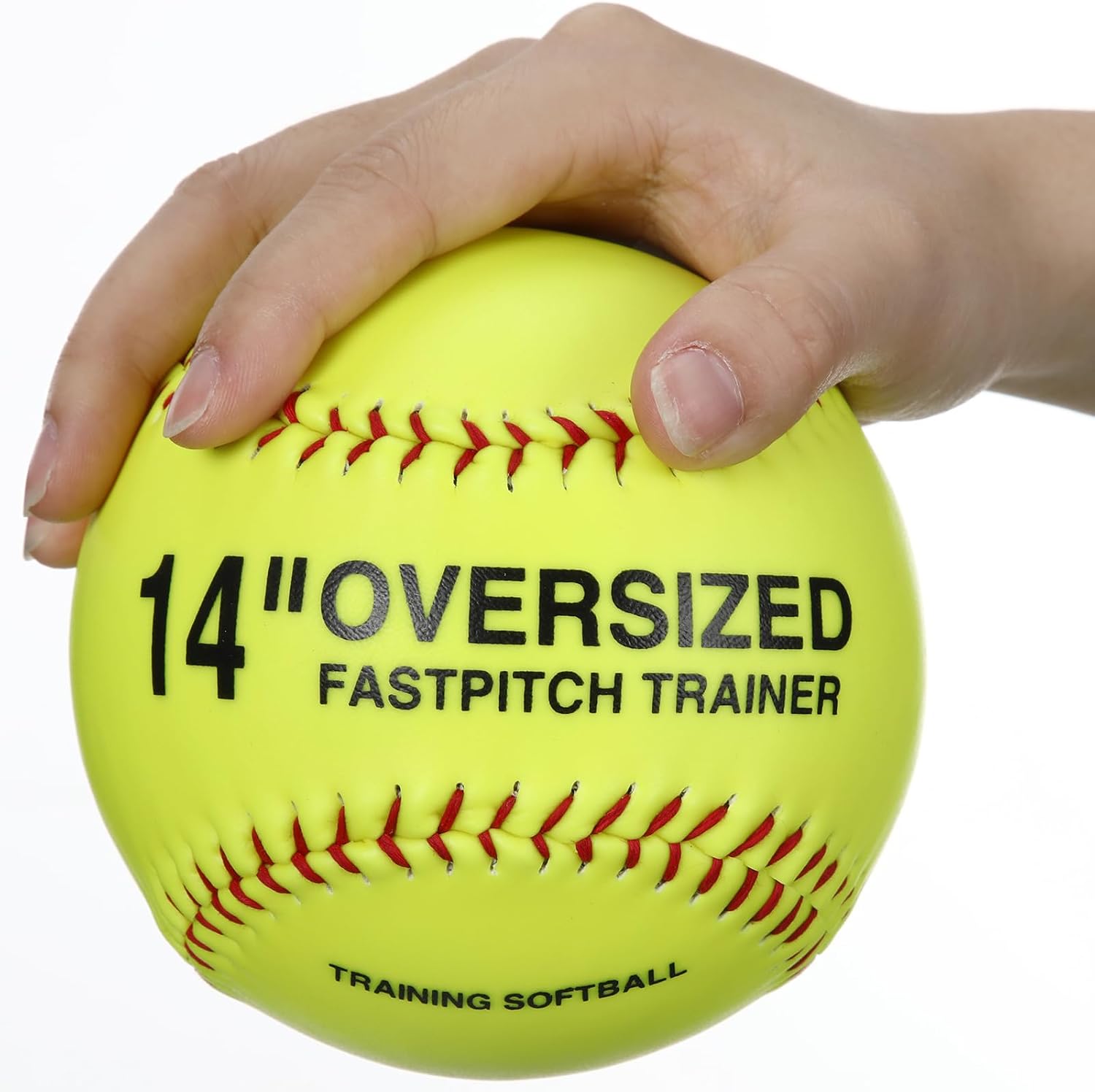 MiniInflat Oversized Softballs 14" Softball Training Equipment for Pitchers Softball Pitching and Throwing Spin Trainer Raised Stitched Seams Oversized Balls for Softball Pitching Practice
