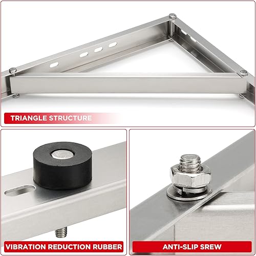 Miniatura 10 de TURBRO Soporte de montaje en pared para sistema de bomba de calor de aire acondicionado sin conductos, soporte plegable de acero inoxidable, soporte