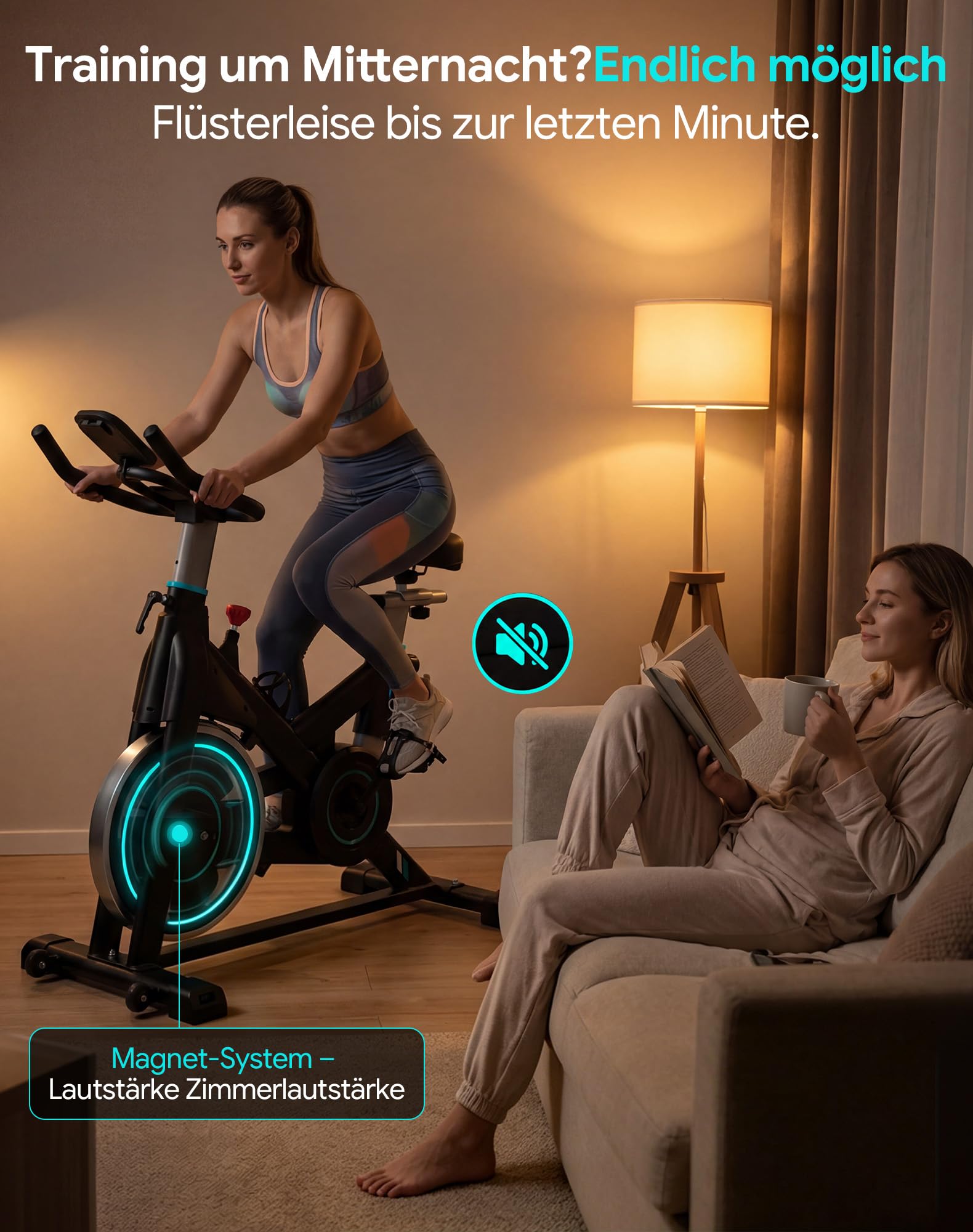 [2026 Update] WENOKER Heimtrainer – Flüsterleises Indoor Spinning Bike, Ergometer mit Magnetwiderstand, schwerem Schwungrad, LCD-Monitor, stationäres Fahrrad, Belastbar bis 160 kg