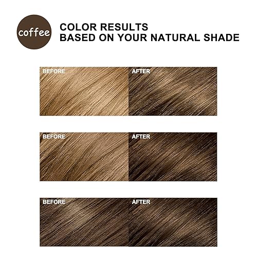 Miniatura 2 de GURKOOYD Champú de color para cabello gris, tinte natural 3 en 1 para mujeres y hombres, café de larga duración para oscurecer 16.9 fl oz (café)