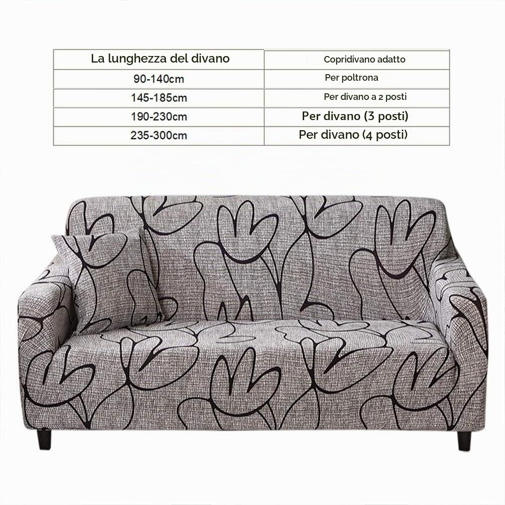 Copridivano Elastico Antiscivolo per Divano Elastico sfoderabile in Tessuto Elastico copridivano/Due/Tre/ posti(1 Seater ：90-140cm)