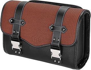 WQSM per Yamaha SR400 MT-07 Borsa Laterale per Borsa Laterale per Moto Borsa per Attrezzi per Moto in PU retrò Motociclo Parti (Color : Size L Brown)