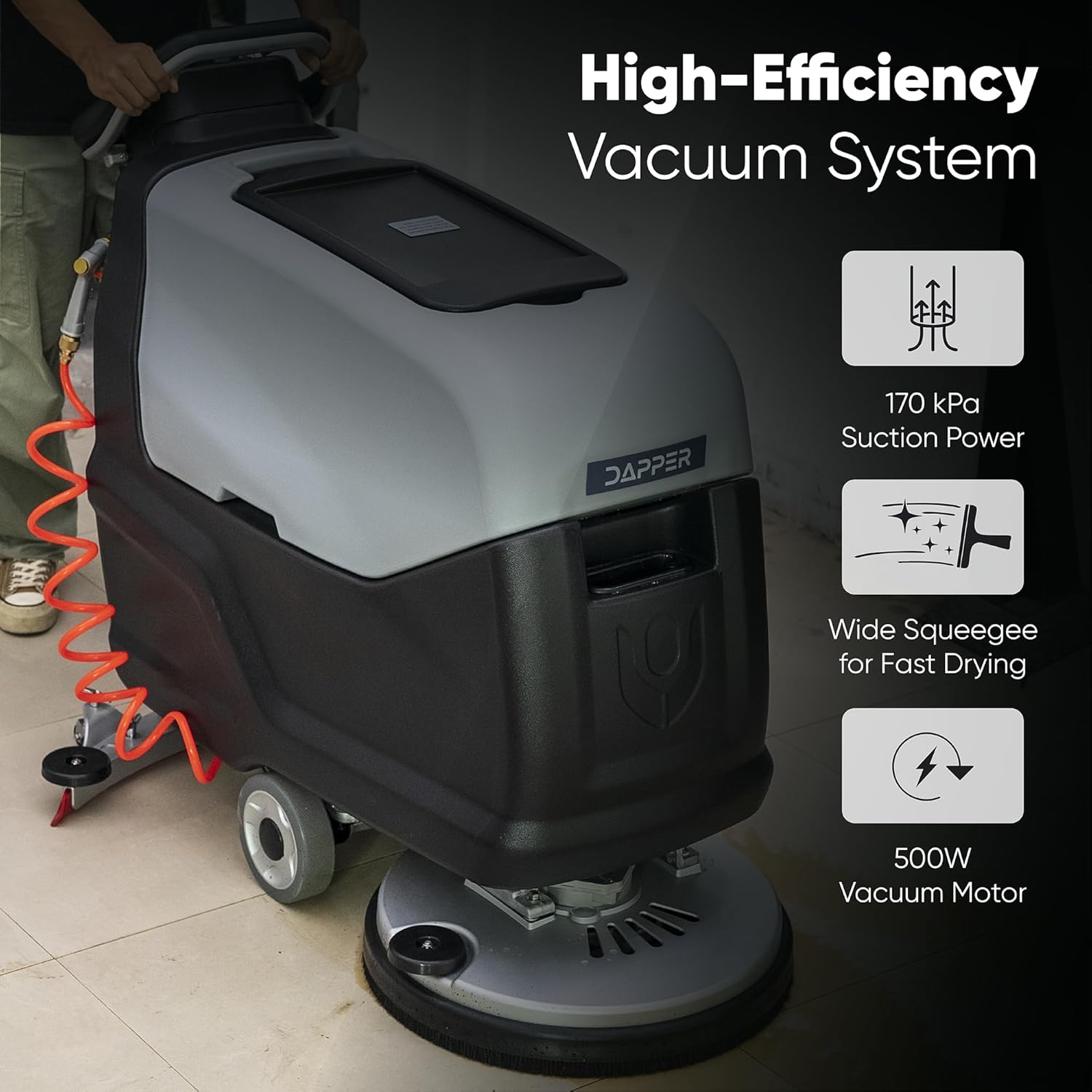 Battery Powered Self Propelled Walk-Behind Floor Scrubber Polisher Machine, 20" Cleaning Path,14.5/17 Gal Tanks, 4Hr Runtime, Up to 2.5 MPH Speed Includes 2 Brushes & 3 Scouring Pads – 2-Year Warranty