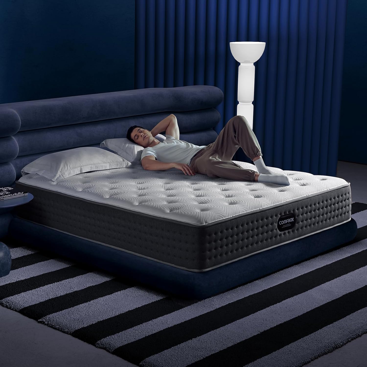 Classic Hybrid Mattress - Medium Firm - Contouring Memory Foam & Innerspring Coils - Cooling Top Layer - Pressure-Relief - 365-Night Trial (12 Inch, Queen)