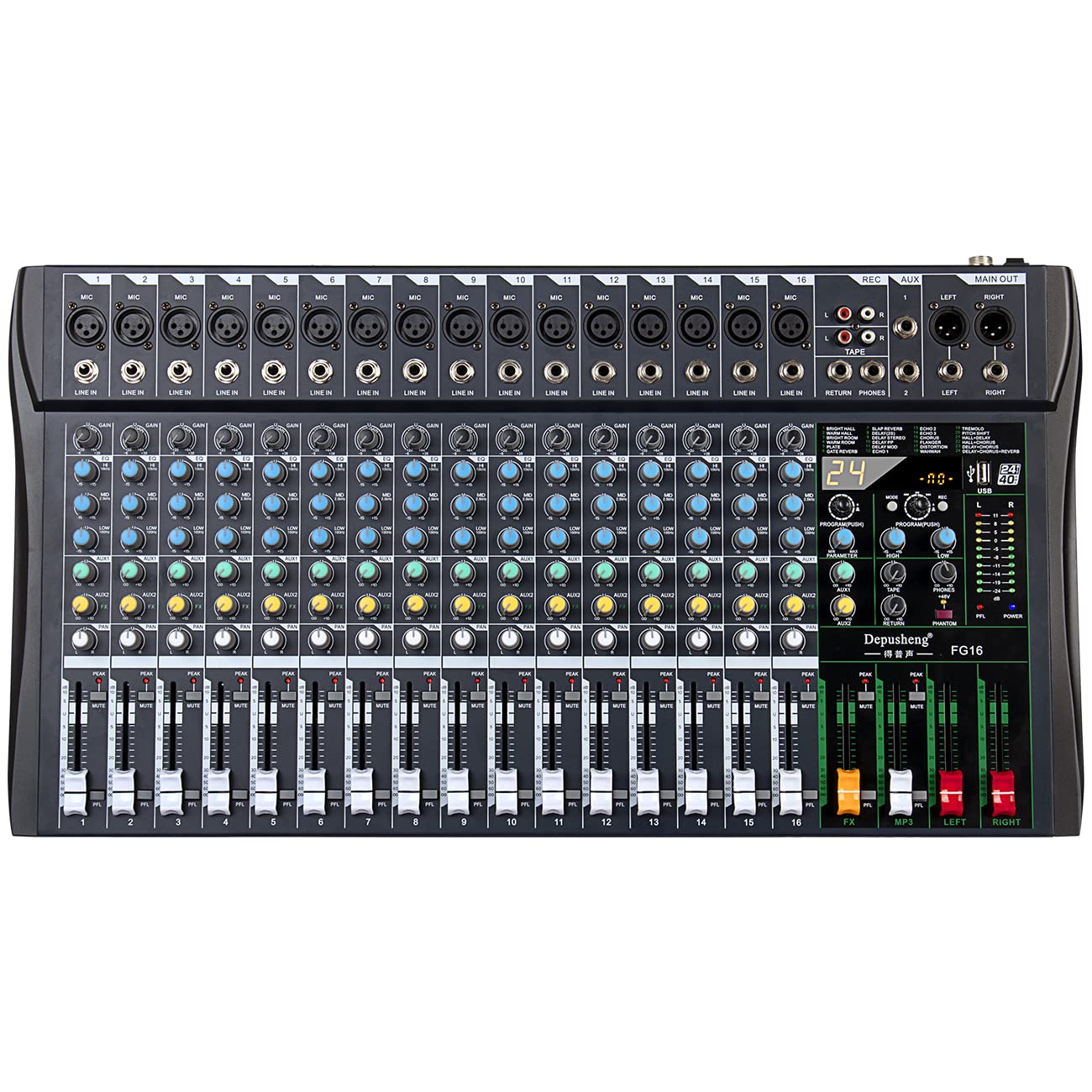 Amazon | Dpusheng FG16プロフェッショナル16チャンネルミキサー
