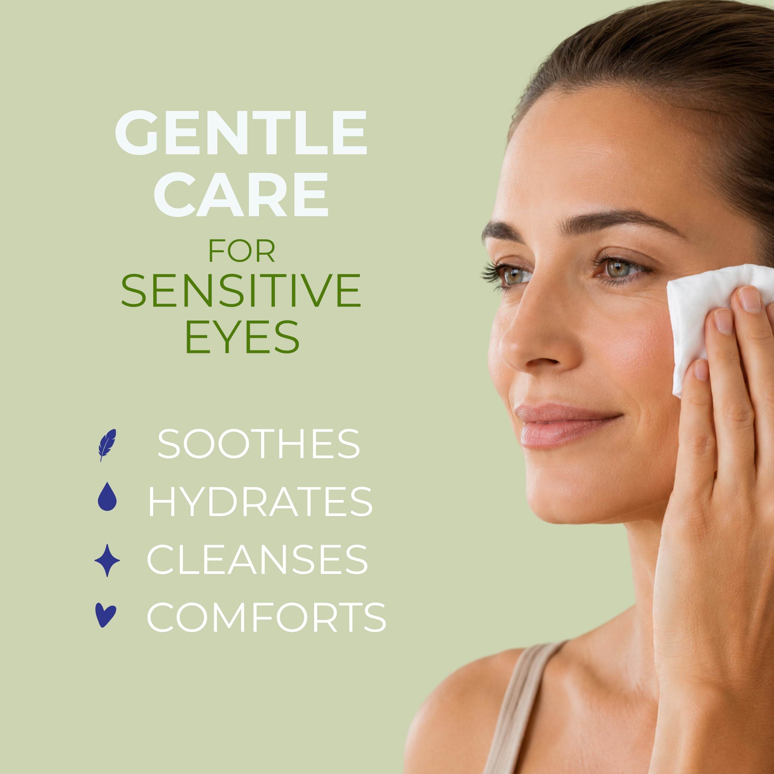 NOVEHA Lingettes pour paupières - Pour cils et paupières délicats - Avec acide hyaluronique, camomille et aloe vera - Tampons pré-humidifiés emballés individuellement (60 lingettes)