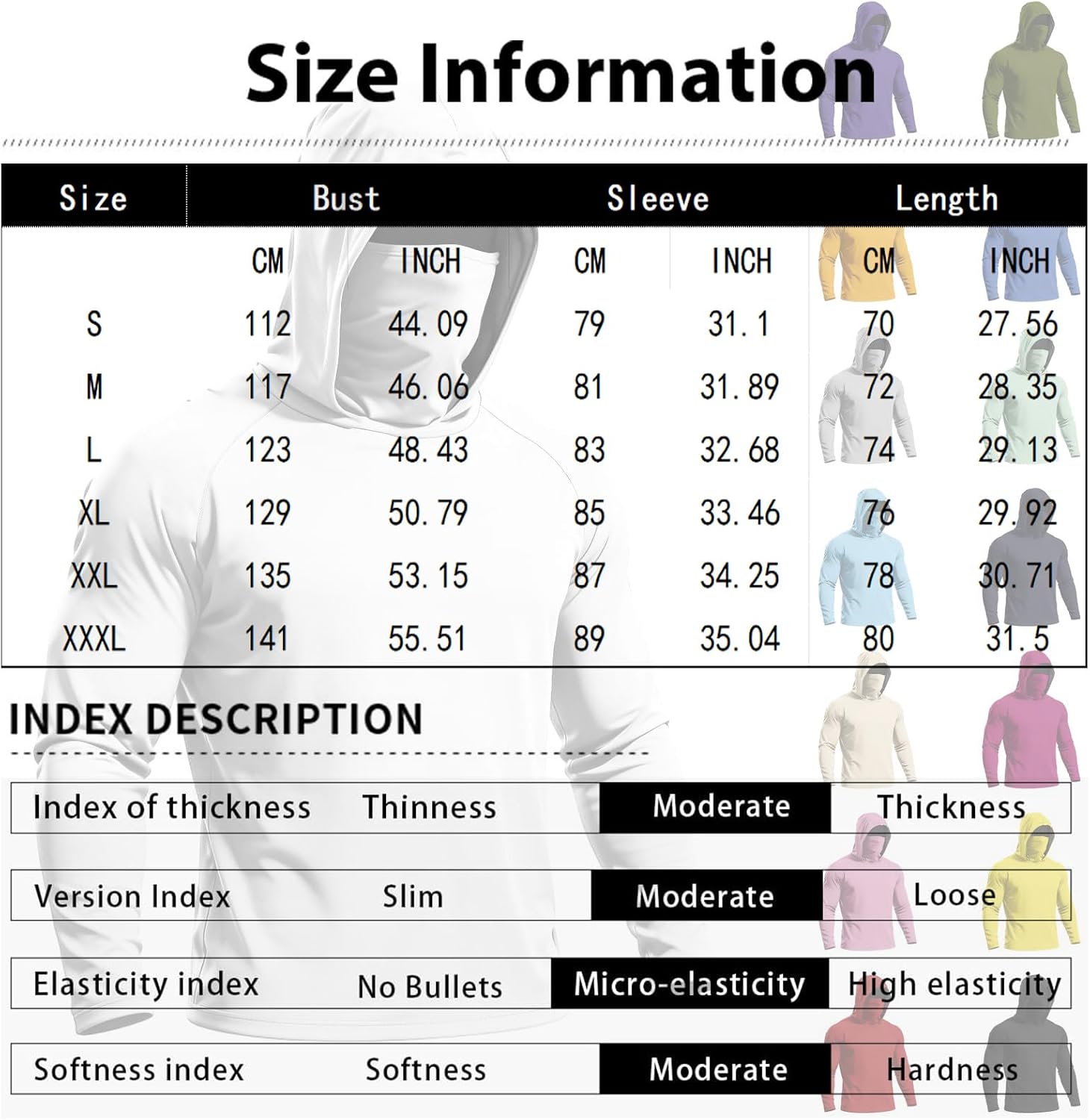 Lightweight Hoodies for Men Sun Hoodie Mens Long Sleeve Slim Fit T-Shirt Comfortable Fishing Clothing
