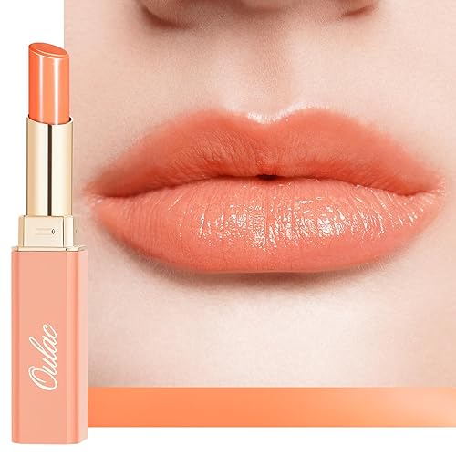 Miniatura 11 de Oulac Lápiz labial Warm Pink Shine - Lápiz labial hidratante con brillo, bálsamo labial con tinte, acabado jugoso con brillo transparente, fórmula