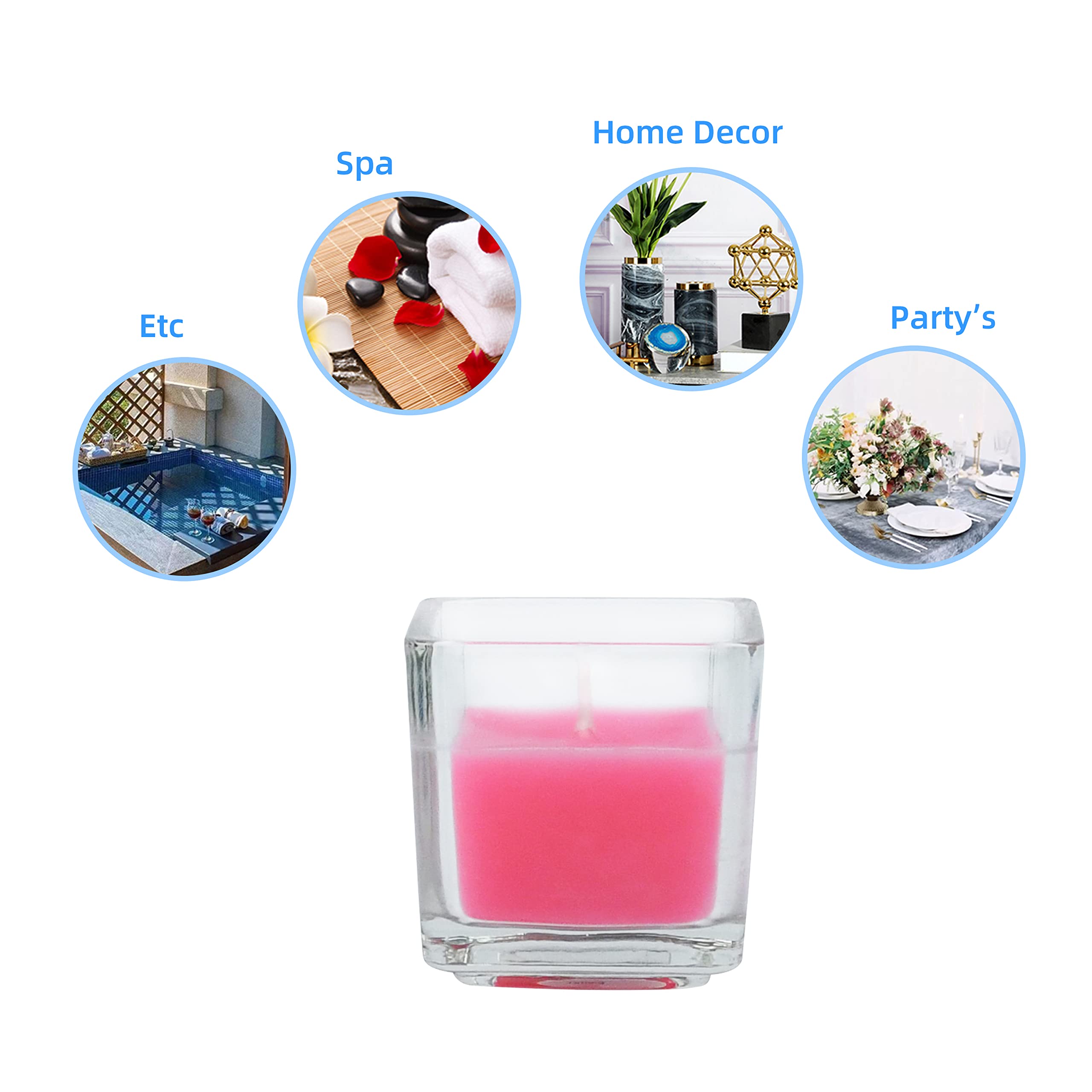 Zest Candle CVZ-035 12-Piece Votive Candles, Hot Pink Square Glass