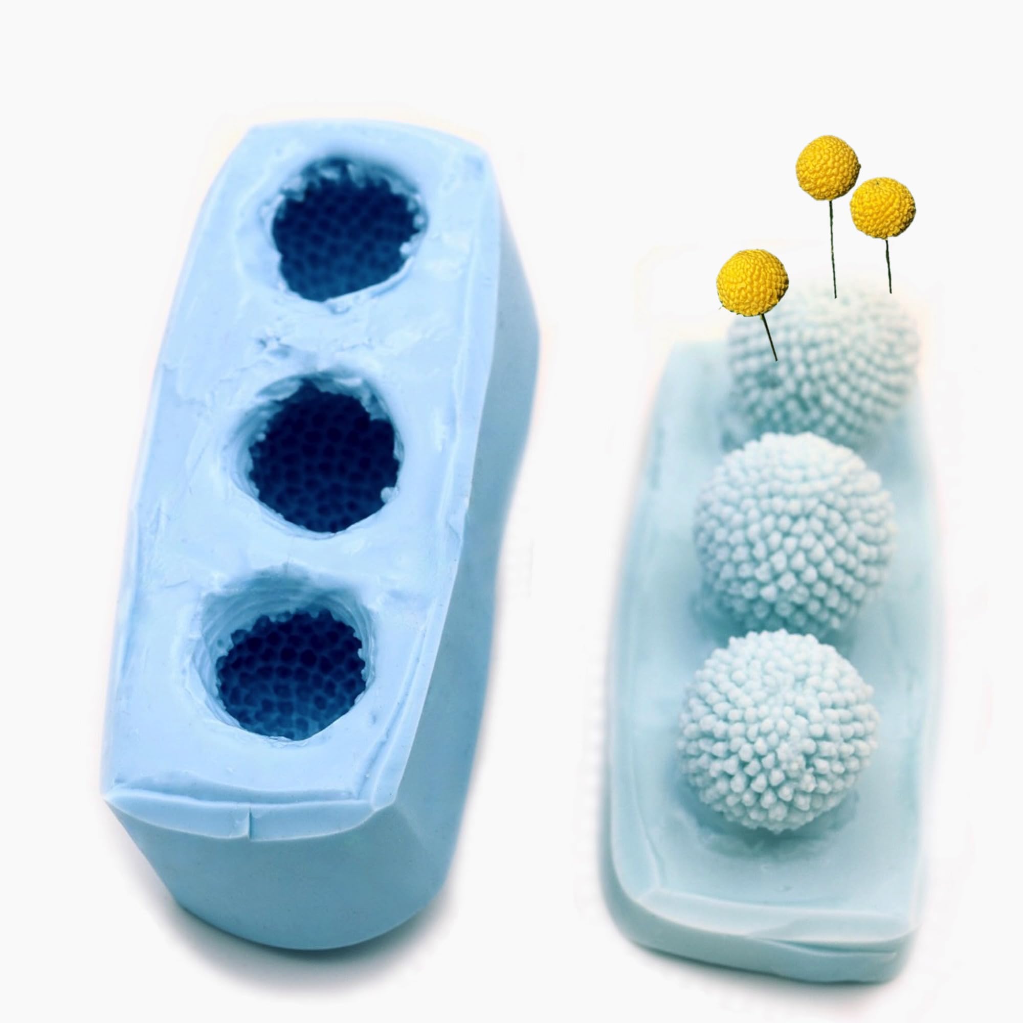 Craspedia Multi- Mold Edible Flower Making Cake Decorating Tool Sugarcraft Moulds to make Sugar Flowers Polymer Clay Cold Porcelain Veiner