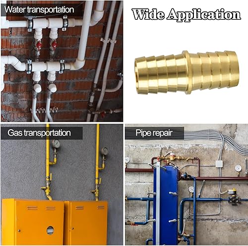 Miniatura 6 de Paquete de 2612 accesorios de púas de manguera, 18, 316, 14, 516, 38, 12, 58, 34, 78 pulgadas, 1 pulgada, empalmador de púas de latón para agua,