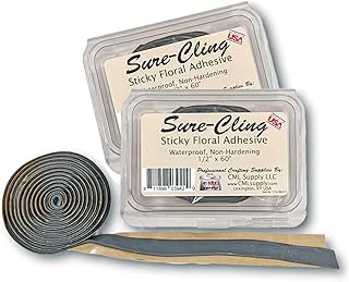 CML Supply Sure-Cling Floral Adhesive Putty, Waterproof, Non-Hardening 5-ft roll (2 Pack) Made in USA