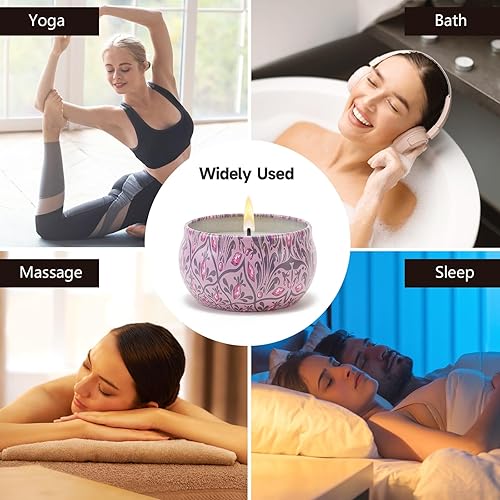Miniatura 7 de Velas de regalo para mujer, paquete de 3 velas de 2.5 onzas con aroma a lavanda natural de lavanda y rosa, velas de aromaterapia para el hogar,