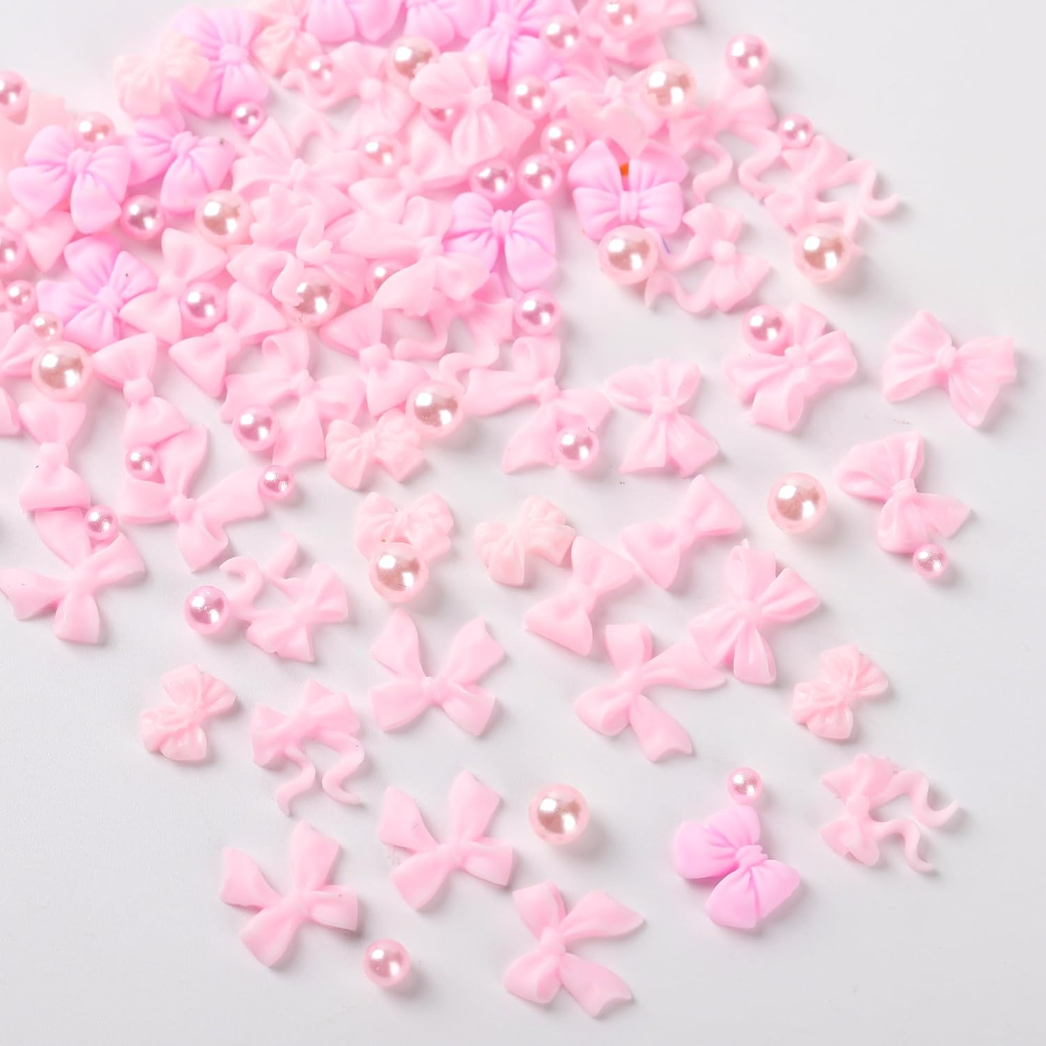 COOSLIM Pink Bow-Knot Nail Stud Rhinestones Crystal, 3D Bows Nail Charms, Pink Bowknot Nail Charm Set for Acrylic Nails Design DIY Decoration Nail Art Rhinestones 13