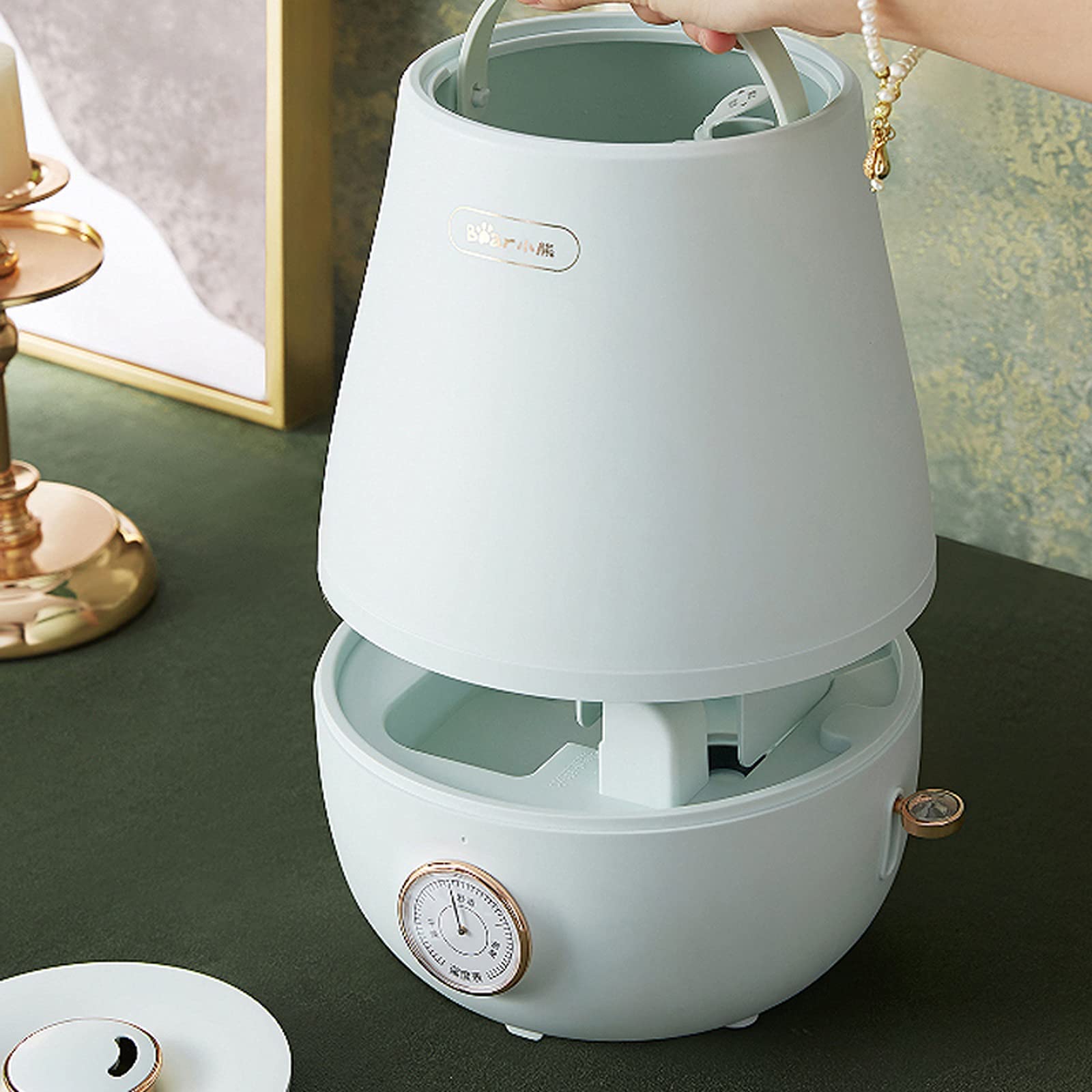 Humidificadores de Aire Humidificadores de niebla frescos, humidificador ultrasónico tranquilo y pequeño for la noche de dormir dormitorio, ahorro de espacio, apagado automáticamente Silencioso Humidi