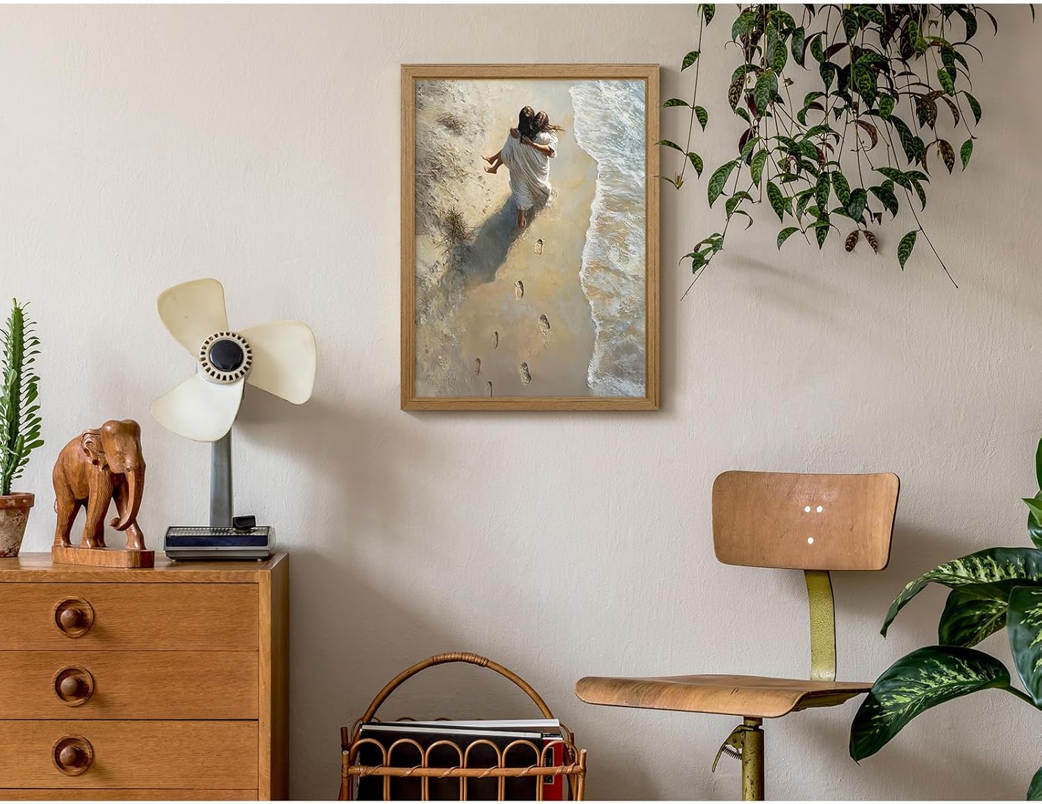 Jesus Beach キャンバスウォールアート-12x16 フレーム入り