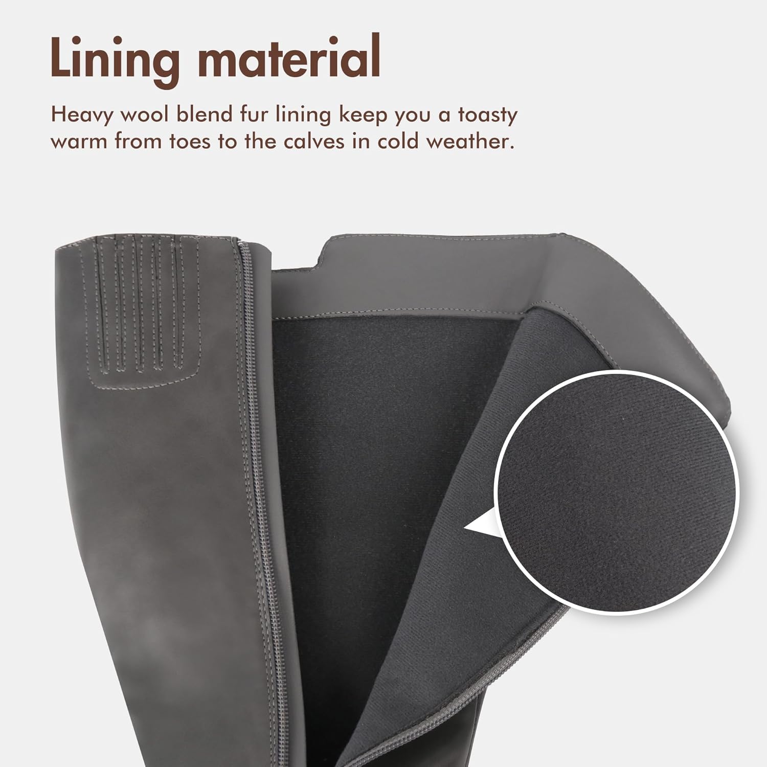 Hawkwell Women's Extra Wide Calf Pull On Side Zipper Knee High Boots - Image 4