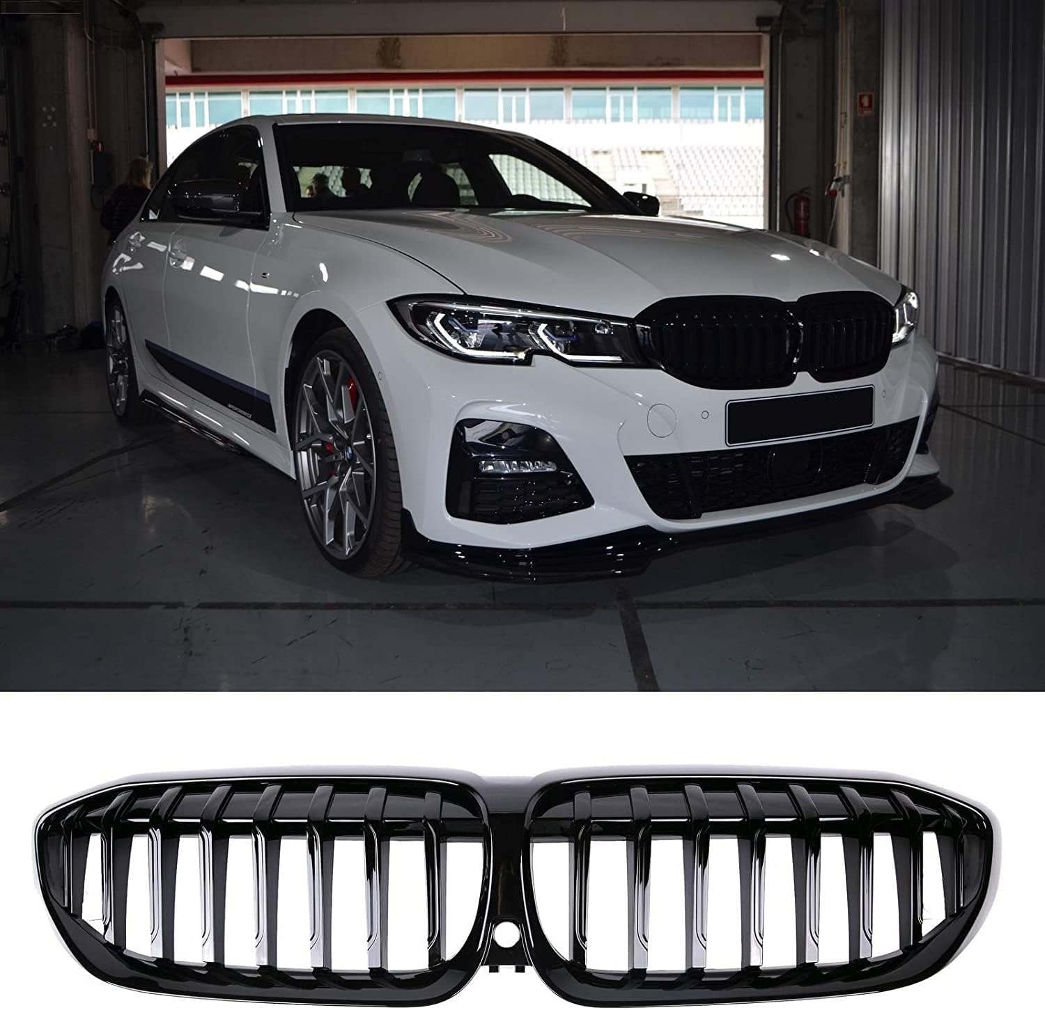 Amazon.com: 2019-2022 Glossy Black Kidney Grille Compatible with BMW 3 ...