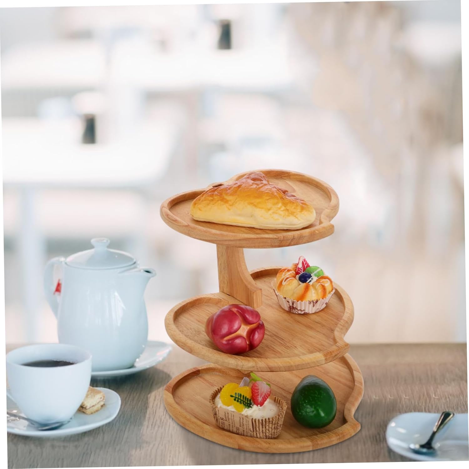 Tiered Cake Stand Serving Trays Wood Cake Display Decorative Tray Party Supplies for Wedding