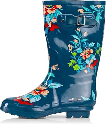 NORTY Waterproof Mid Calf Rain Boots for Women Slip Resistant 11.25" Shaft