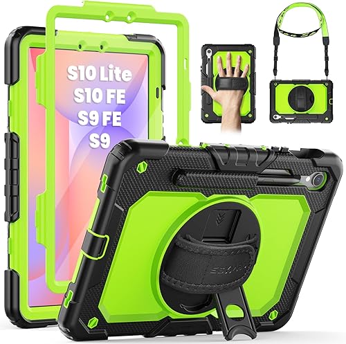 Miniatura 22 de SEYMAC Funda para Samsung Galaxy Tab S10 Lite/S10 FE/ S9 FE/ S9 5G (10.9''/11''), resistente a prueba de golpes con protector de pantalla, soporte