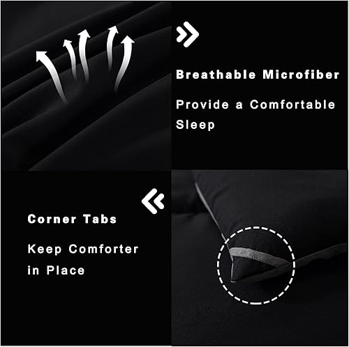 Miniatura 5 de DOWNCOOL - Juego de edredón y fundas de almohada para cama tamaño King, incluye edredón con relleno alternativo y 2 fundas, juego de 3 piezas,