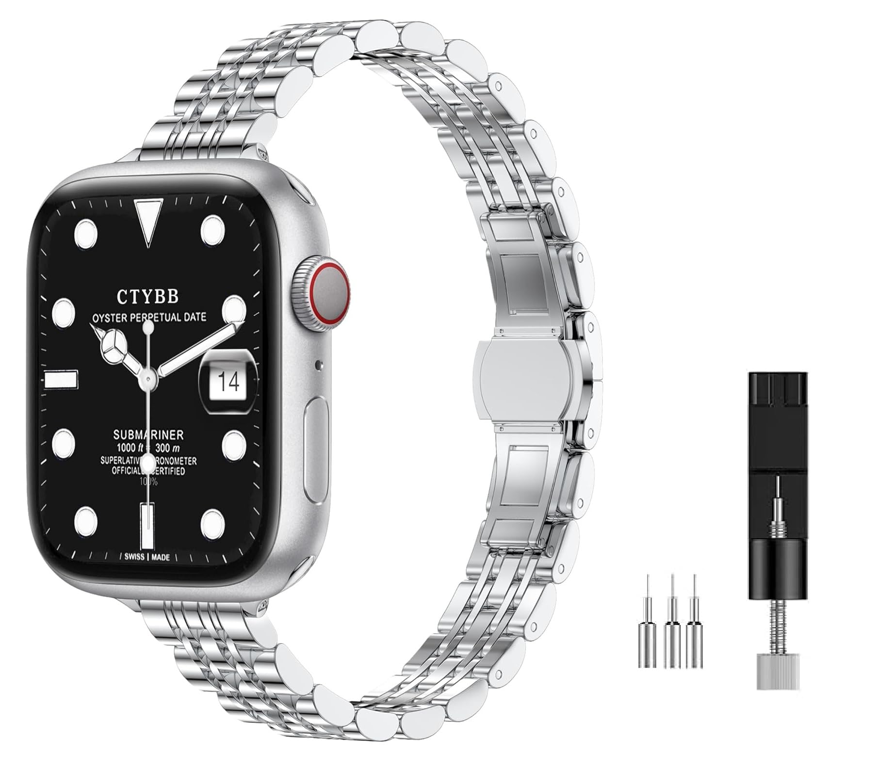 mFoniscie Slim Metal Band Compatible with Apple Watch Straps 42mm [Series 10] 41mm 40mm 38mm, Stainless Steel Chain Strap for Women iWatch Straps Series 9 8 7 6 5 4 3 2 1 SE [Watch NOT Included] (B0DHPB54DN) Amazon Price History, Amazon Price Tracker