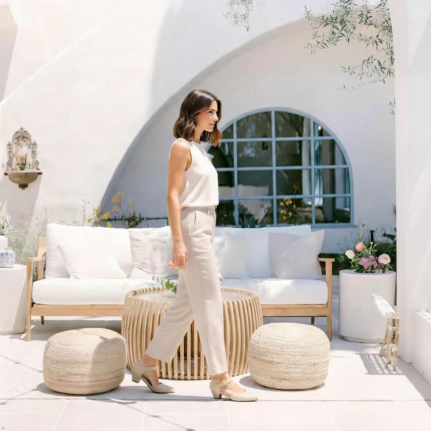 LIURUIJIA Women's Closed Toe Low Chunky Heel Pumps Ankle Strap Dress Shoes for Work Wedding Party Dance - Image 4