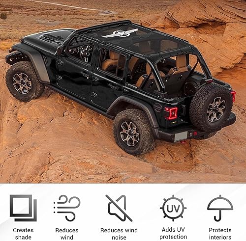 Miniatura 4 de RT-TCZ Parasol de malla para Jeep JLU, cubierta superior, protección UV, accesorios para Jeep Wrangler JLU 2018 en adelante, para Jeep Gladiator JT
